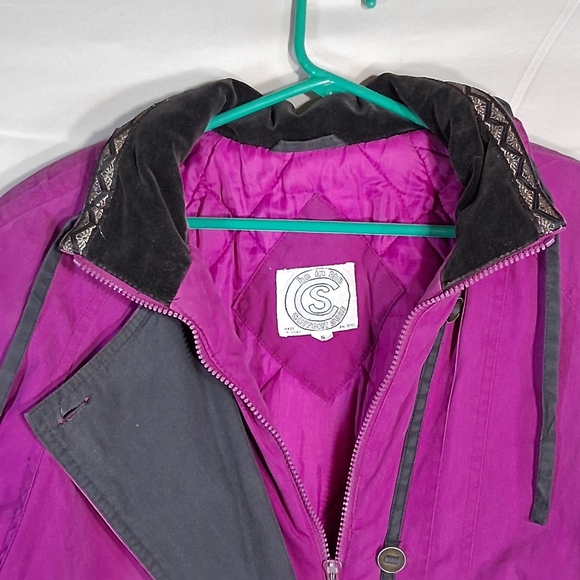 Women's Small Current Seen Vintage "Barbie" Quilted Magenta/Fuschia Winter Coat - Picture 8 of 10